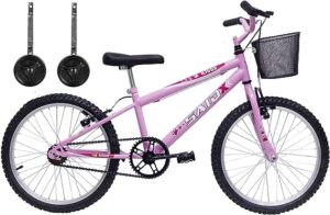 Bicicleta Aro 20 Bike Infantil Meninas feminina cesta rodinhas Saidx